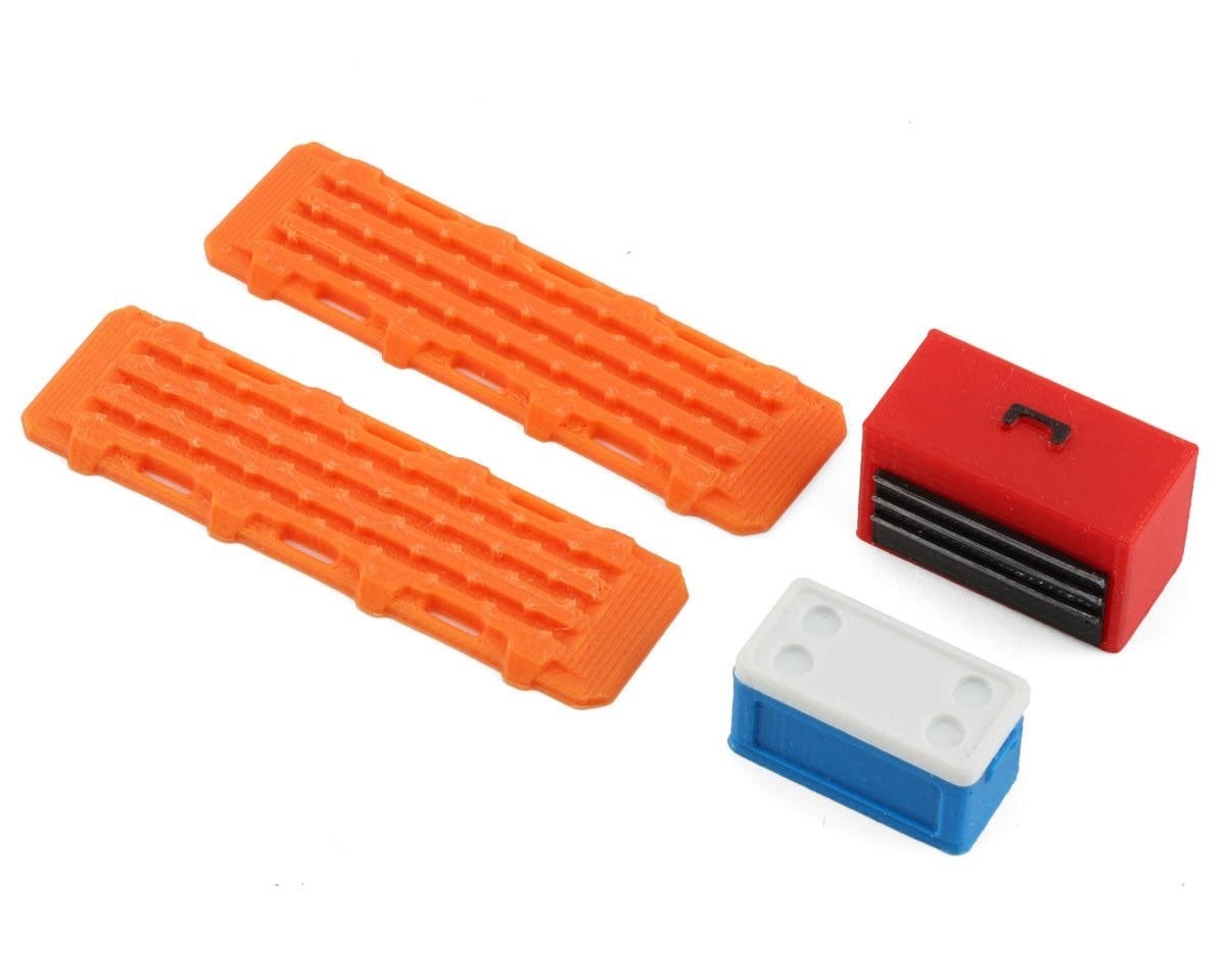 SBCTR12 TRX-4M BUNDLE WITH RED TOOL BOX BLUE SMALL CHEST AND ORANGE RAMPS