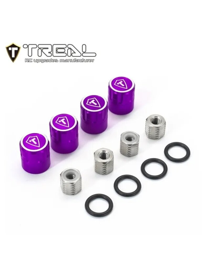 TREAL TRLX003KIFQRR 1.9" SCALE 4MM WHEEL CENTER CAPS (PURPLE) (4)