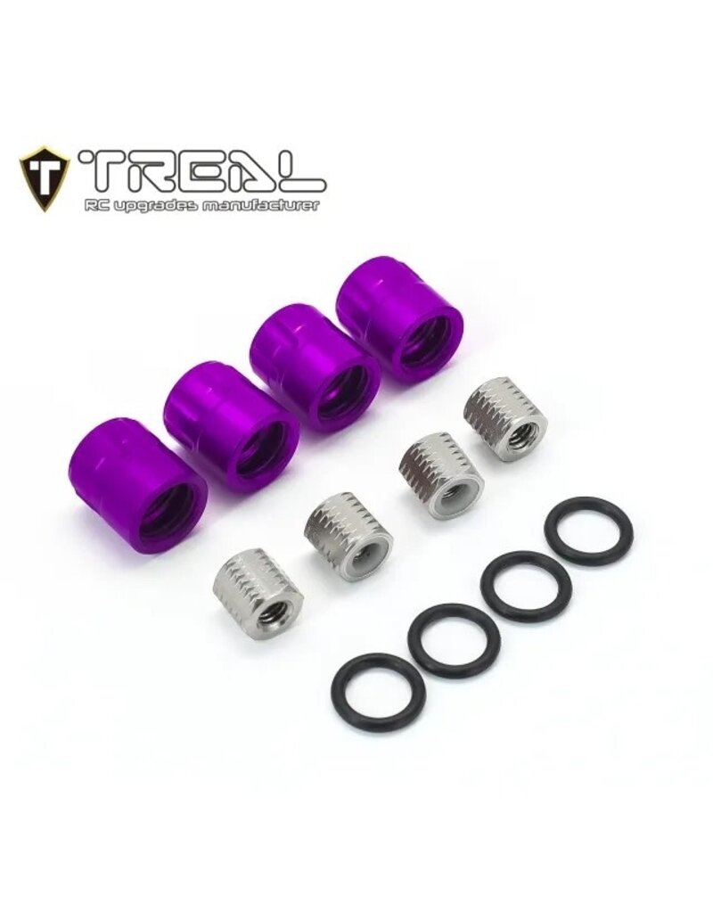 TREAL TRLX003KIFQRR 1.9" SCALE 4MM WHEEL CENTER CAPS (PURPLE) (4)