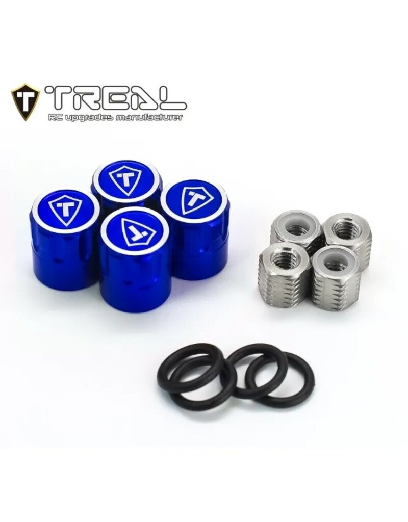 TREAL TRLX003KINGFB 1.9" SCALE 4MM WHEEL CENTER CAPS (BLUE) (4)