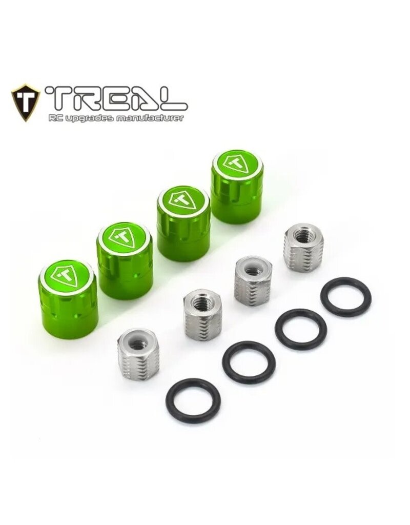 TREAL TRLX003KINGIX 1.9" SCALE 4MM WHEEL CENTER CAPS (GREEN) (4)