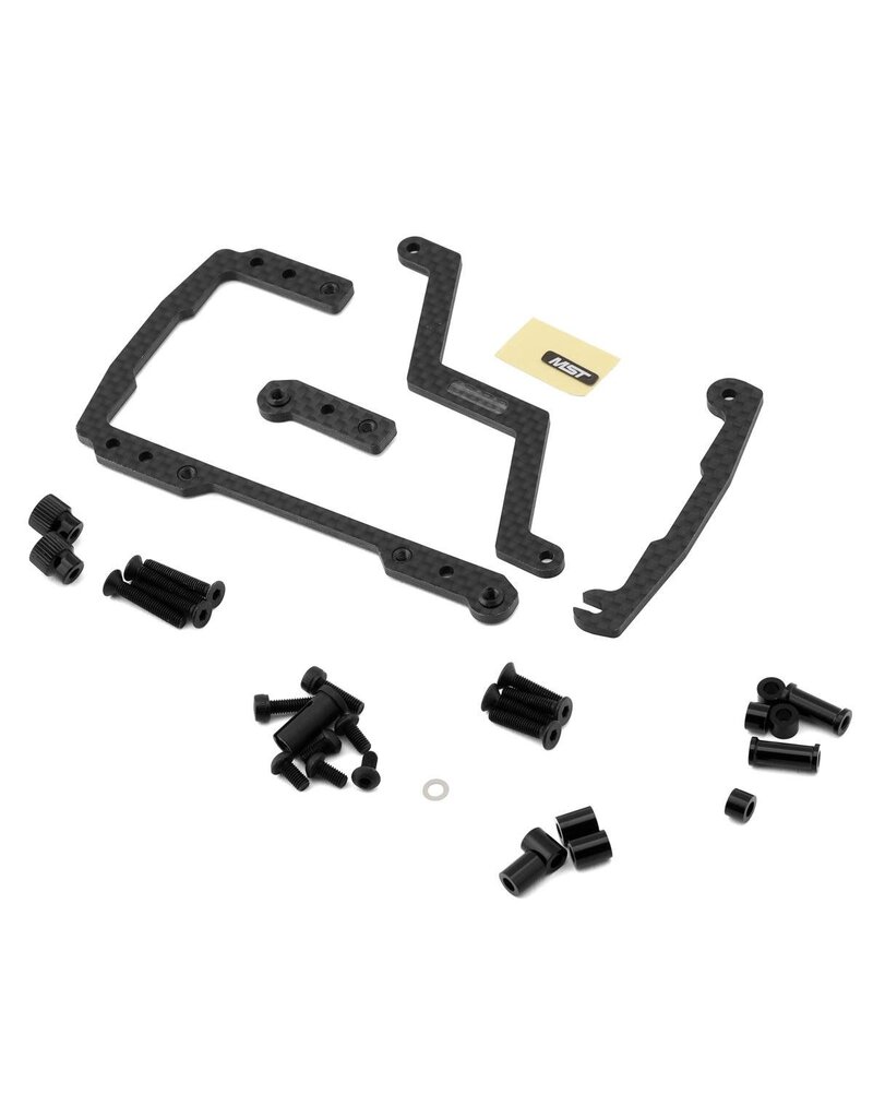 MST MXS-210657BK RMX/RRX RS CARBON FIBER SHORTY BATTERY HOLDER MOUNT SET (BLACK)