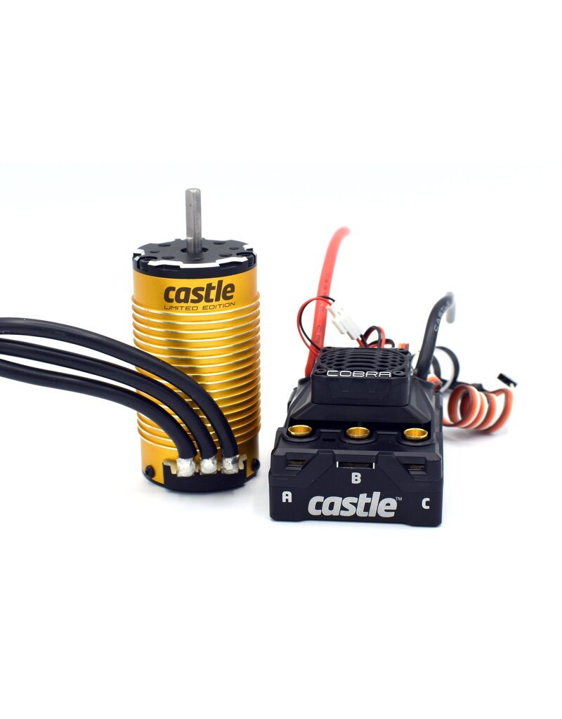 CASTLE CREATIONS CSE010-0172-04 COBRA 8, 25.2V ESC WITH LIMITED EDITION GOLD 1515-2200KV V2 SENSORED MOTOR
