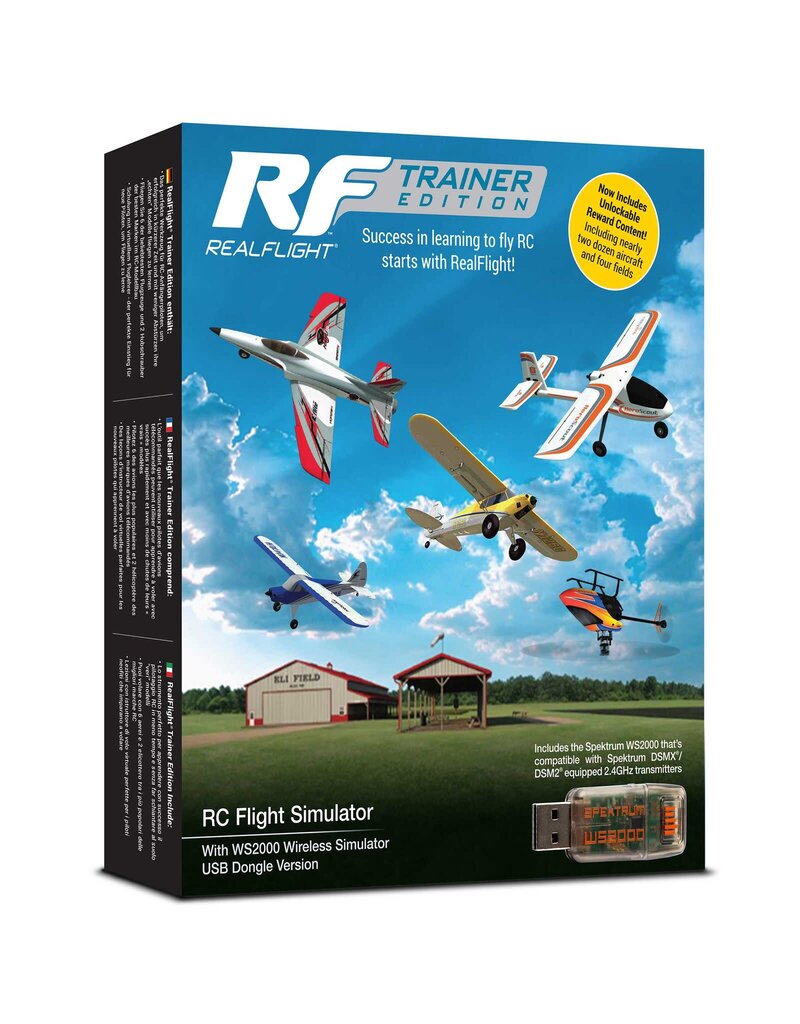 REALFLIGHT RFL-1212 REALFLIGHT TRAINER EDITION RC FLIGHT SIMULATOR W/ WS2000 WIRELESS SIMULATOR USB DONGLE