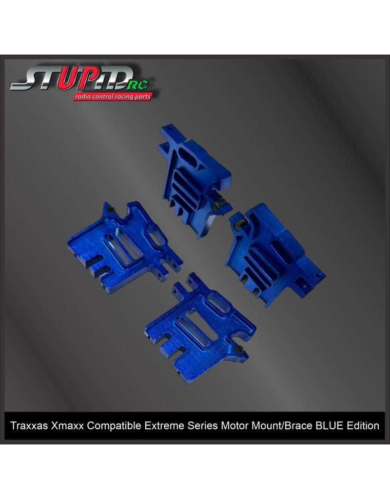 STUPID RC STP1026BLU EXTREME SERIES MOTOR MOUNT/BRACE FOR XMAXX BLUE EDITION