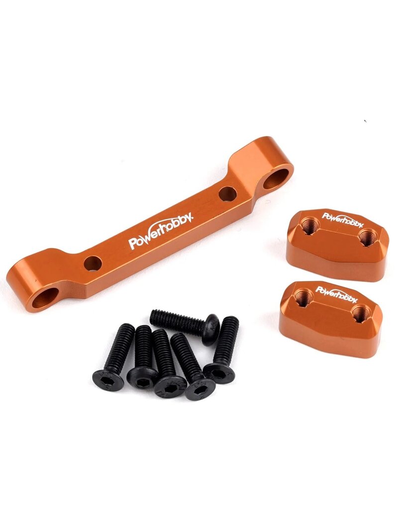 POWER HOBBY PHB6426ORANGE ALUMINUM FRONT PIVOT BLOCK ORANGE, HPI RS4 SPORT3