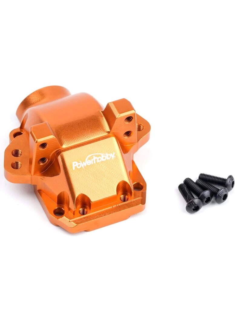 POWER HOBBY PHB6423ORANGE ALUMINUM FRONT OR REAR GEARBOX HOUSING COVER ORANGE, HPI RS4 SPORT3