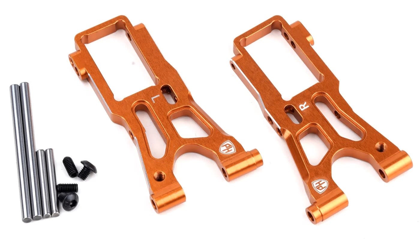 PHB6418ORANGE ALUMINUM FRONT LOWER ARMS ORANGE, HPI RS4 SPORT3