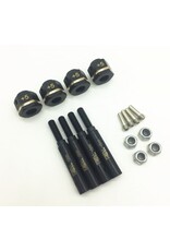 TREAL TRLX0023GVFDB BRASS EXTENDED WHEEL HUBS +5MM FOR TRX-4 DEFENDER BLACK (4)