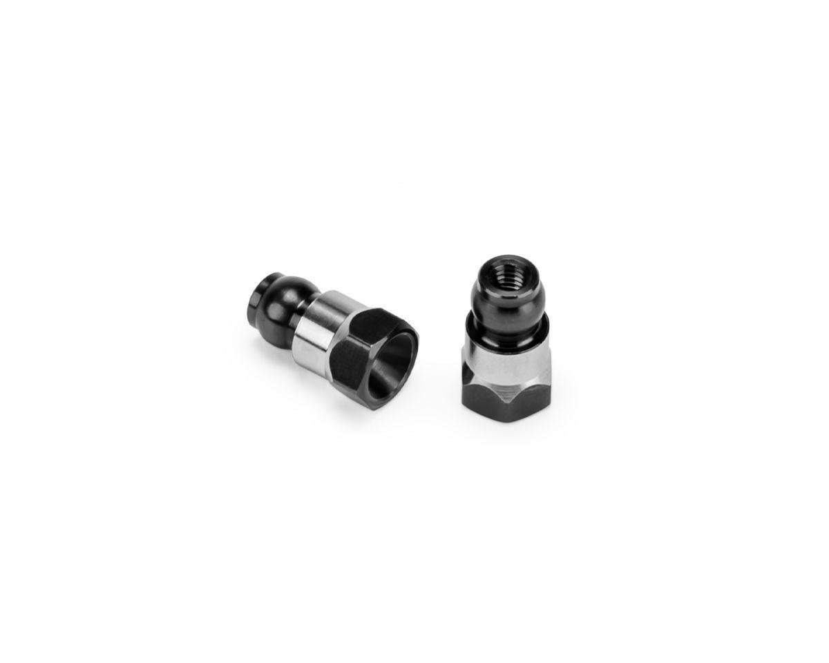JCO5160-2 RC10B7/B7D 10MM FIN TITANIUM REAR STAND-OFF (BLACK) (2)