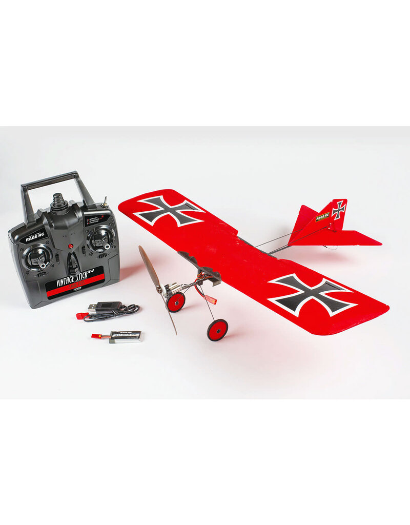 RAGE RC RGRA1119 VINTAGE STICK X4 MICRO RTF AIRPLANE WITH PASS (PILOT ASSIST STABILITY SOFTWARE) SYSTEM