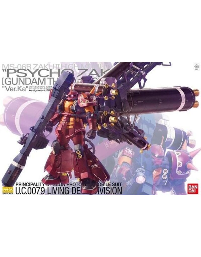 BANDAI *BAS2339750 MG 1/100 MS-06R ZAKU II HIGH MOBILITY TYPE "PSYCHO ZAKU" VER.KA "GUNDAM THUNDERBOLT" PLASTIC MODEL KIT