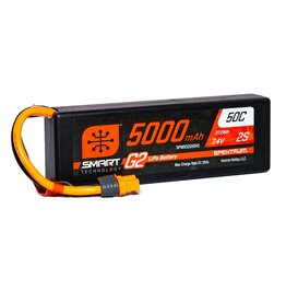 SPEKTRUM SPMX52S50H3 2S LIPO 7.4V 5000MAH 50C SMART G2 HARDCASE BATTERY: IC3