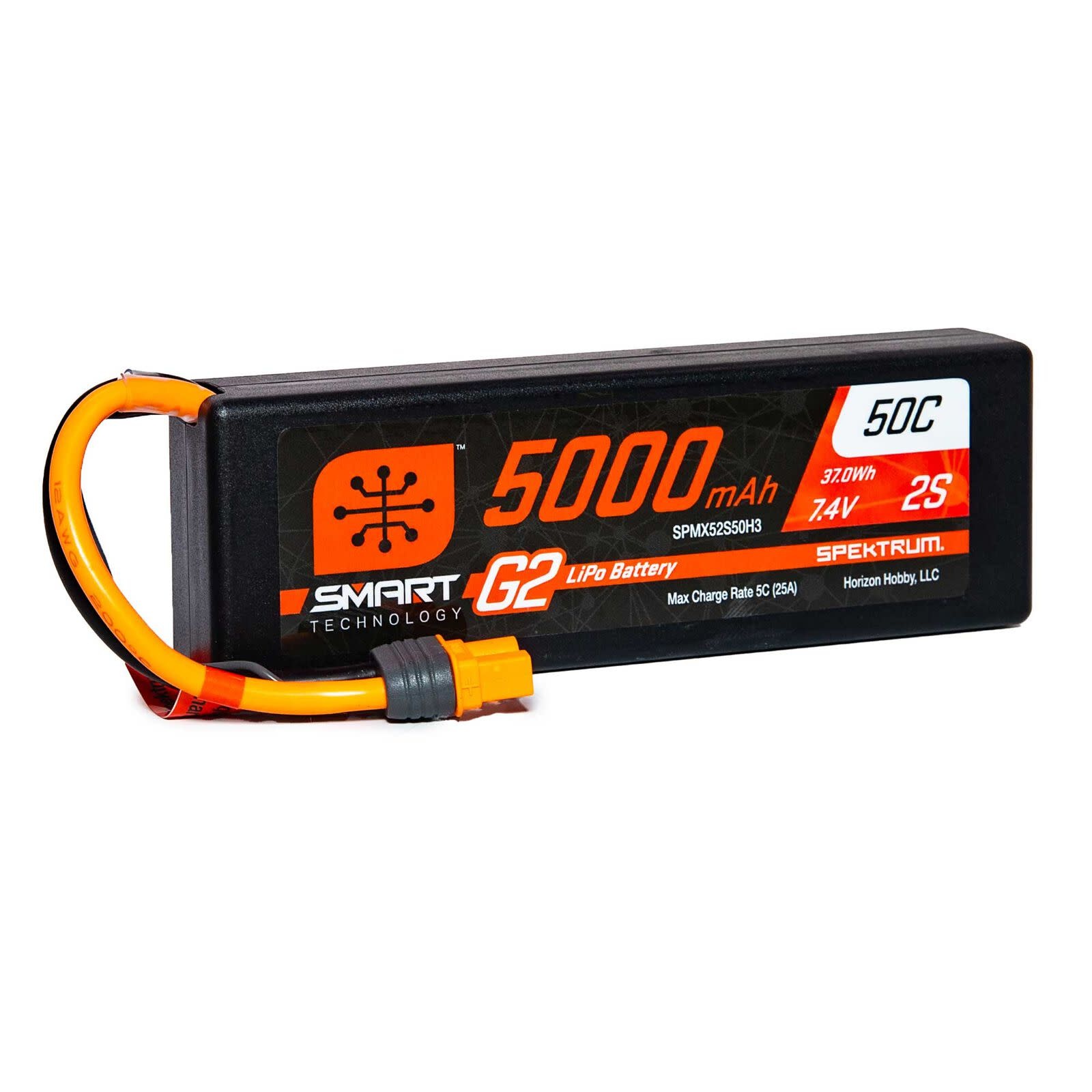 SPMX52S50H3 5000mAh 2S 7.4V Smart G2 LiPo 50C Hard Case IC3