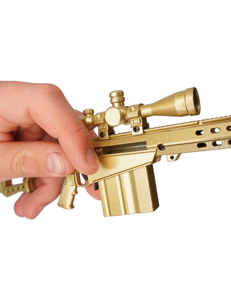 GOAT GUN GOA50-GOLD MINIATURE 1/4 SCALE DIE-CAST BARRETT 82A1 .50 CAL MODEL KIT (GOLD)