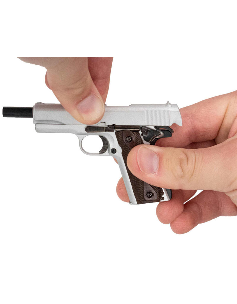 GOAT GUN GOA1911-SILVER  MINIATURE 1/2.5 SCALE DIE-CAST 1911 MODEL KIT (SILVER)