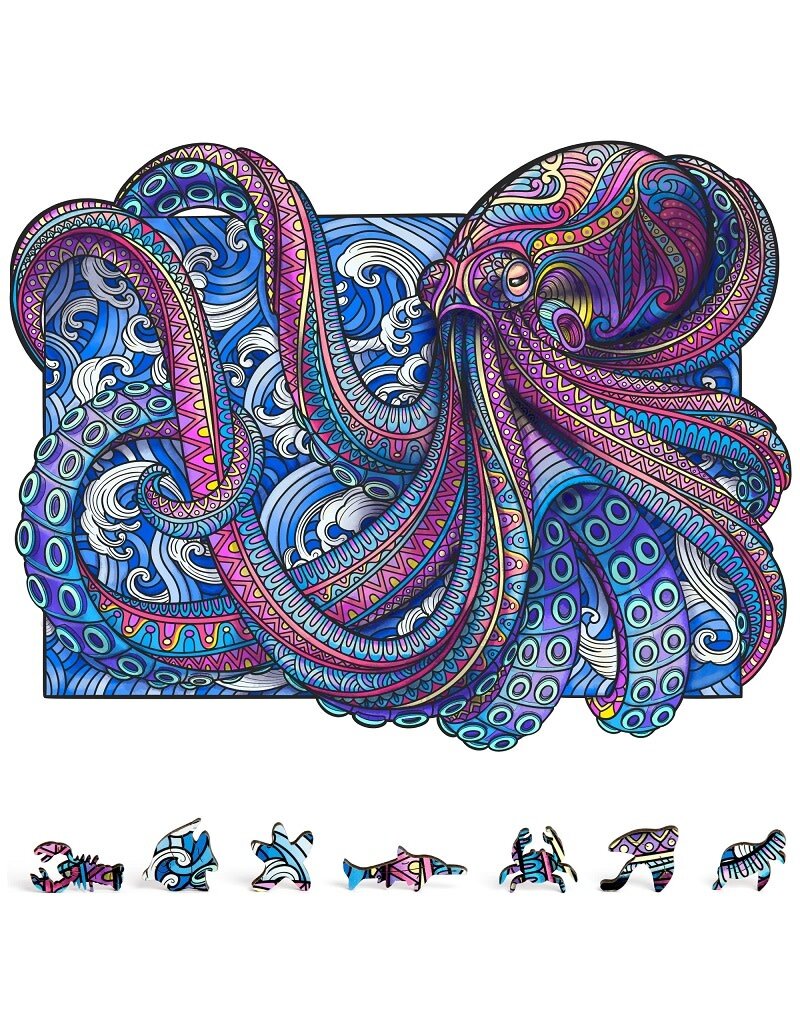 ZENCHALET ZCPO200 OCTOPUS WOODEN PUZZLE, 200 PCS