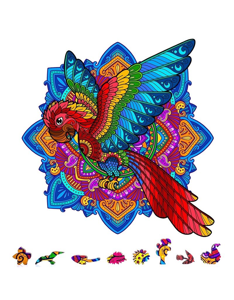 ZENCHALET ZCPP200 PARROT WOODEN PUZZLE, 200 PCS