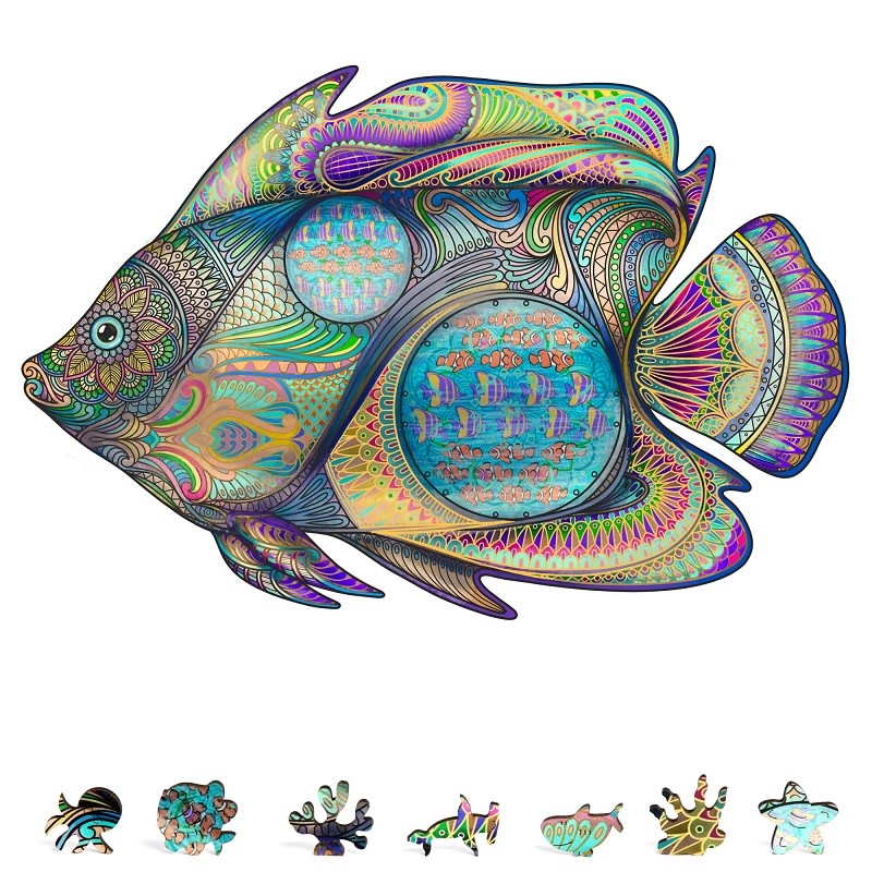 ZCPTF200 TROPICAL FISH WOODEN PUZZLE, 200 PCS