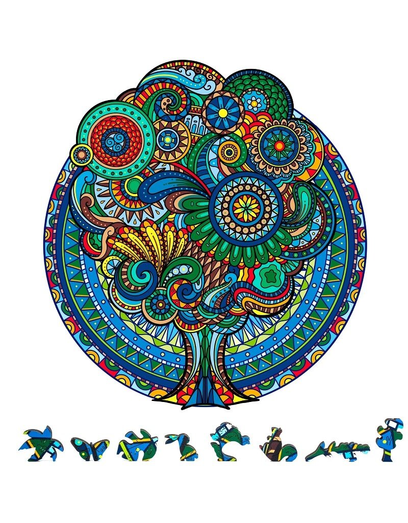 ZENCHALET ZCPFR200 FLORAL RETRO WOODEN PUZZLE, 200 PCS