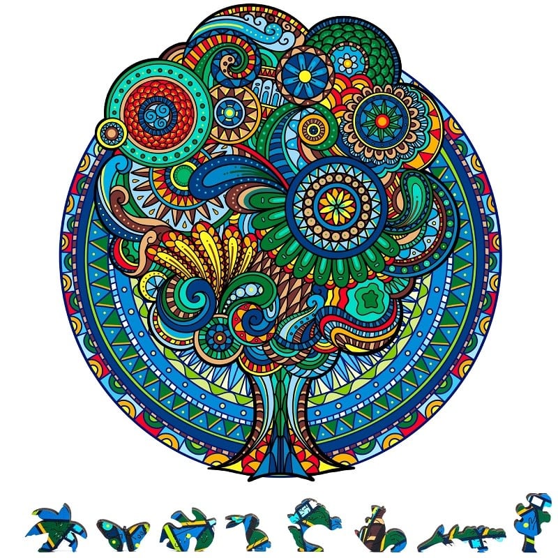 ZCPFR200 FLORAL RETRO WOODEN PUZZLE, 200 PCS