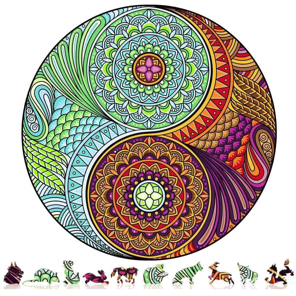 ZCPYY200 YIN YANG WOODEN PUZZLE, 200 PCS
