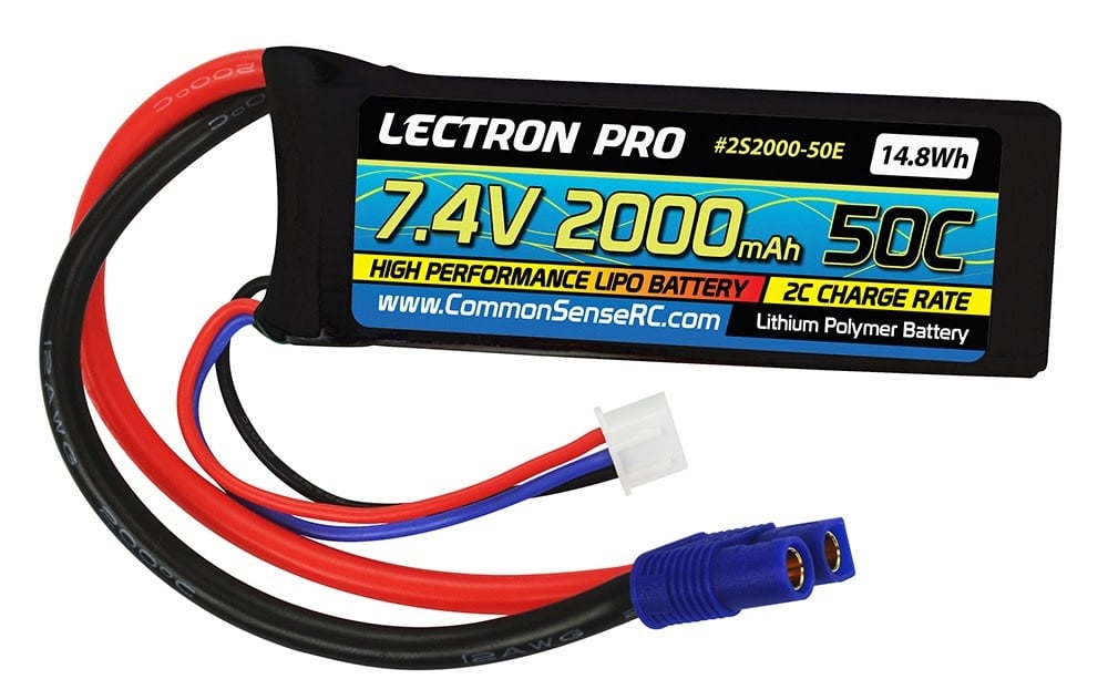 LECTRON PRO 2S LIPO 7.4V 2000MAH 50C BATTERY: EC3