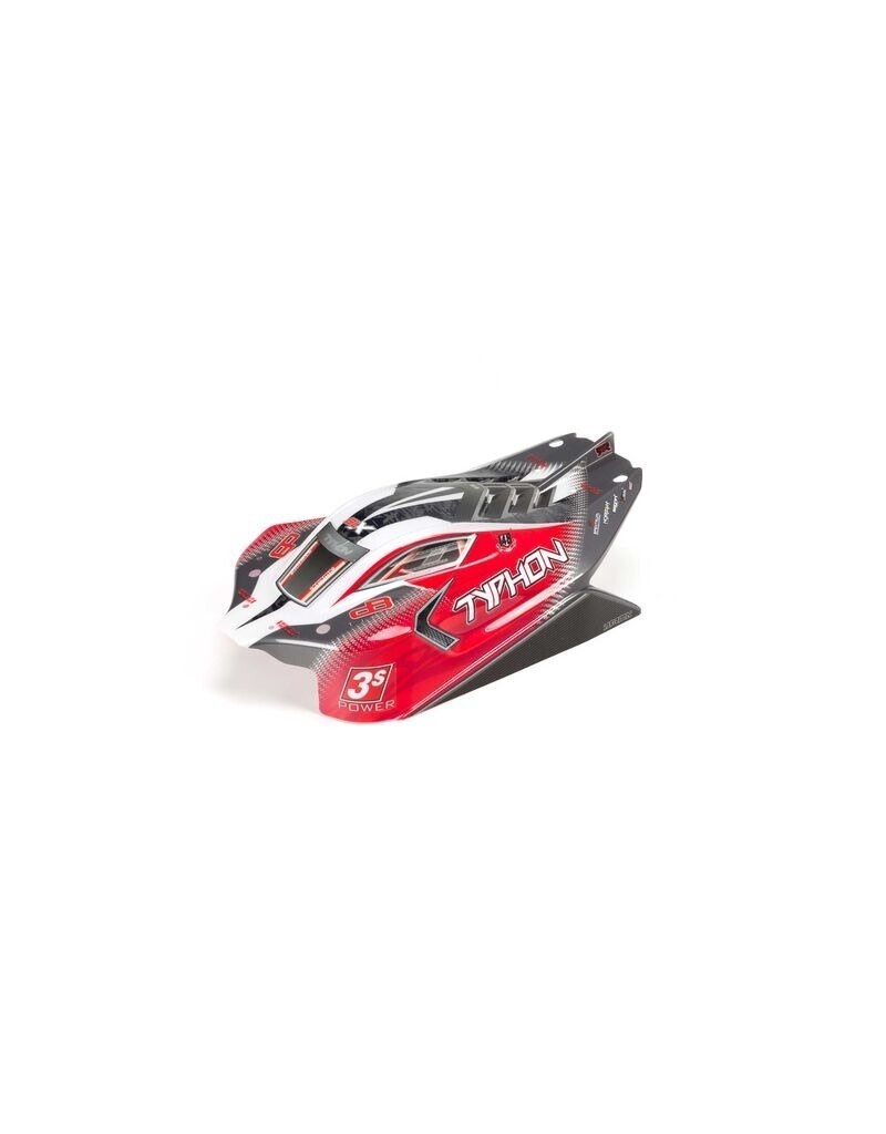 ARRMA ARA402274 TYPHON 4X4 BLX PAINTED TRIMMED DECALED BODY RED