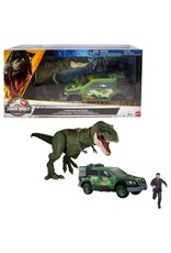 MATTEL MTL HLN17 JURASSIC WORLD LEGACY TYRANNOSAURUS REX AMBUSH TOY VEHICLE AND ACTION FIGURE SET