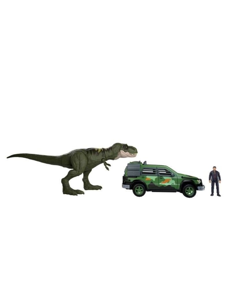 MATTEL MTL HLN17 JURASSIC WORLD LEGACY TYRANNOSAURUS REX AMBUSH TOY VEHICLE AND ACTION FIGURE SET