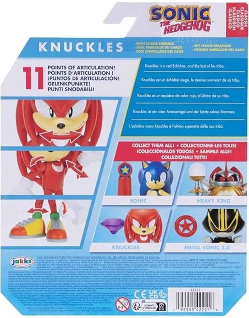 JAKKS PACIFIC 42221 SONIC THE HEDGEHOG KNUCKLES PURPLE EMERALD ACTION FIGURE