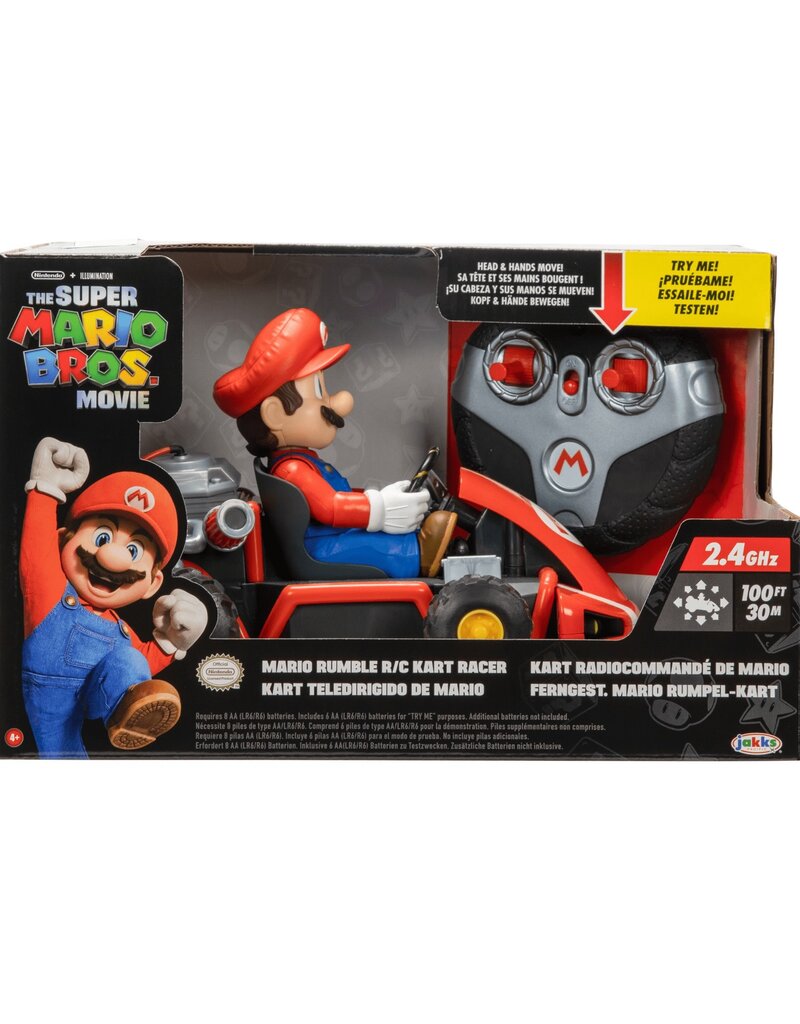 JAKKS PACIFIC 41822 SUPER MARIO BROS MOVIE RUMBLE RC KART RACER 2.4 GHZ