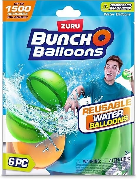 BUNCH O BALLOONS REUSABLE WATER BALLOONS -6PK