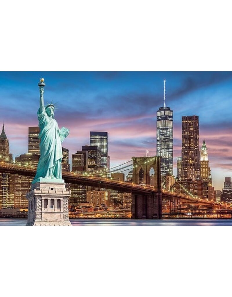 TOMAX TOM100-268 THE STATUE OF LIBERTY AND THE BROOKLYN BRIDGE NEW YORK CITY USA