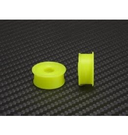 PN RACING PN MR2089F05-19 2WD DELRIN FORMULA 8.5X19MM FLANGED FRONT WHEELS 0.5MM OFFSET: YELLOW  (2)