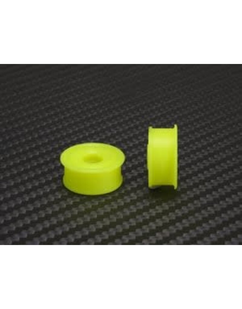 PN RACING KEN PNMR2089F05-19 MINI-Z 2WD MACHINE CUT DELRIN YELLOW FORMULA 8.5X19MM FLANGED WHEELS F0.5
