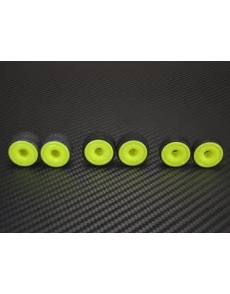 PN RACING PN MR2089F05-19 2WD DELRIN FORMULA 8.5X19MM FLANGED FRONT WHEELS 0.5MM OFFSET: YELLOW  (2)