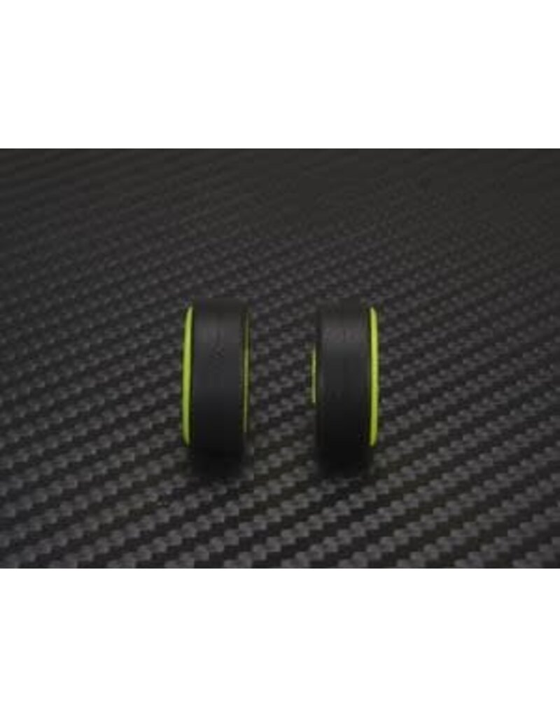PN RACING PN MR2089F05-19 2WD DELRIN FORMULA 8.5X19MM FLANGED FRONT WHEELS 0.5MM OFFSET: YELLOW  (2)