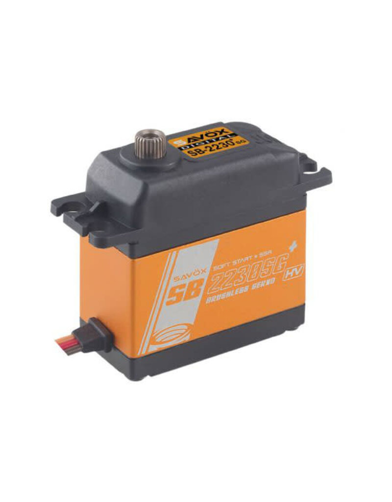 SAVOX SAVSB2230SGP HIGH VOLTAGE BRUSHLESS DIGITAL SERVO (TALL) WITH SOFT START, 0.11SEC / 763.8OZ @ 8.4V