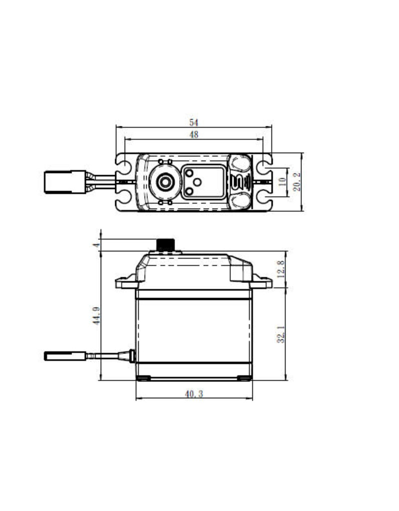 SAVOX SAVSB2230SGP HIGH VOLTAGE BRUSHLESS DIGITAL SERVO (TALL) WITH SOFT START, 0.11SEC / 763.8OZ @ 8.4V