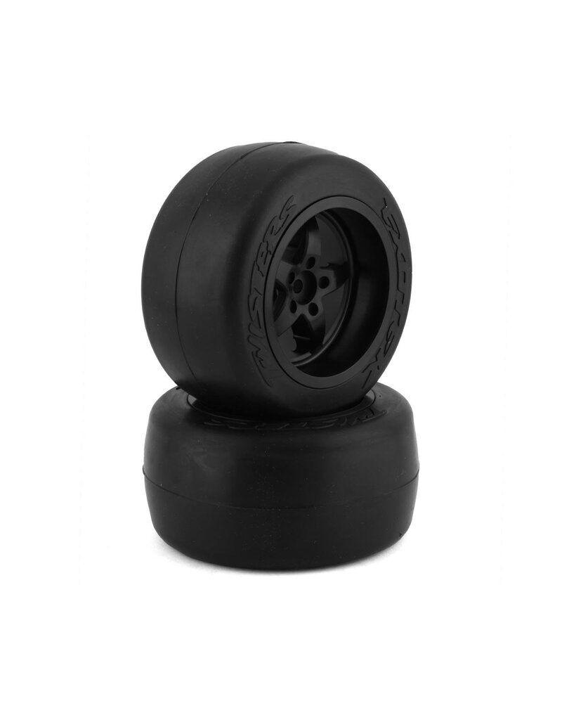 EXOTEK EXO2155  TWISTER PRO DRAG BELTED REAR TIRES & WHEEL SET W/SOFT FOAM (2) (FIRM)