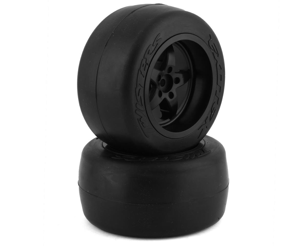 EXO2155 TWISTER PRO DRAG BELTED REAR TIRES & WHEEL SET W/SOFT FOAM (2) (FIRM)
