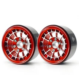 TREAL TRLX0033DK10B TYPE A 1.9'' SPOKED BEADLOCK WHEELS (RED) (2)
