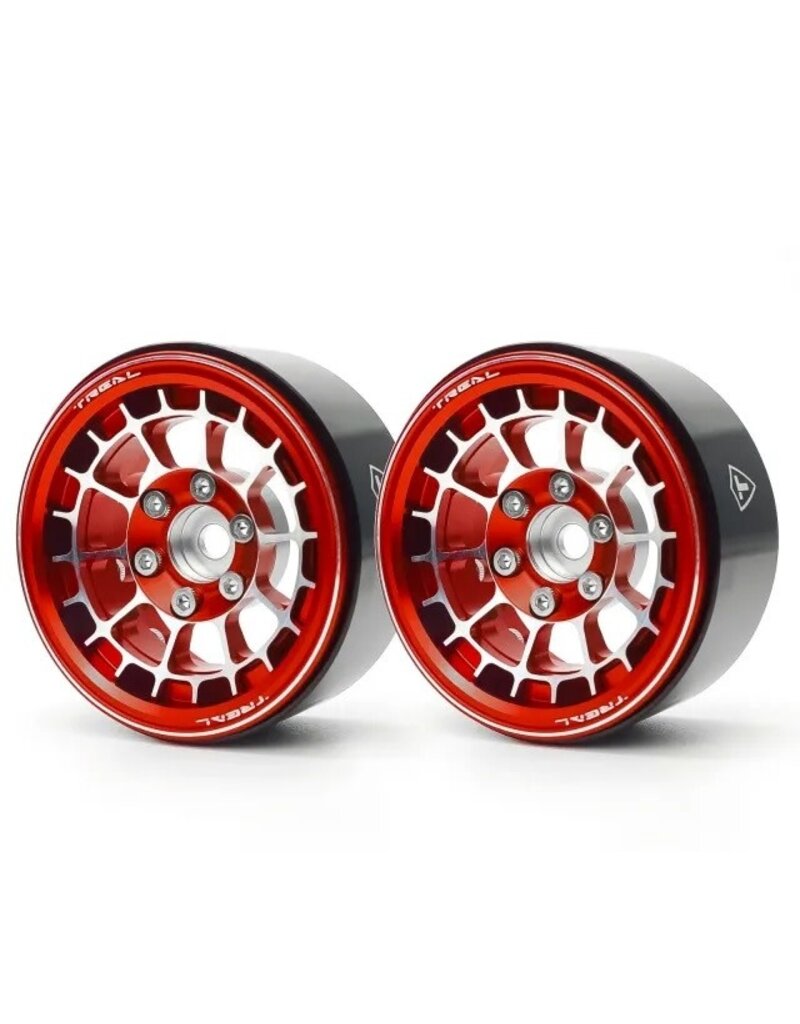 TREAL TRLX0033DK10B TYPE A 1.9'' SPOKED BEADLOCK WHEELS (RED) (2)