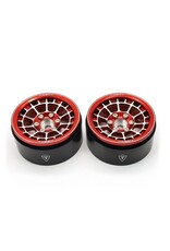 TREAL TRLX0033DK10B TYPE A 1.9'' SPOKED BEADLOCK WHEELS (RED) (2)