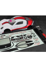 BITTYDESIGN BDYAR7-PGT3R-PP P-GT3R PRE-PAINTED 1/7 SUPERCAR BODY (WHITE/RED) (ARRMA INFRACTION/LIMITLESS)