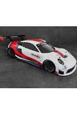 BITTYDESIGN BDYAR7-PGT3R-PP P-GT3R PRE-PAINTED 1/7 SUPERCAR BODY (WHITE/RED) (ARRMA INFRACTION/LIMITLESS)