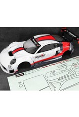 BITTYDESIGN BDYAR7-PGT3R-PP P-GT3R PRE-PAINTED 1/7 SUPERCAR BODY (WHITE/RED) (ARRMA INFRACTION/LIMITLESS)