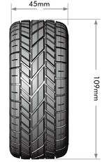 LOUISE LOULT3228VB SC-ROCKET M OVAL TRACK 1/10 SHORT COURSE TIRES, SUPER SOFT, 12, 14 & 17MM REMOVABLE HEX ON BLACK RIM (2)