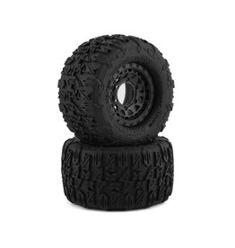 METHOD RC MTD1500  TERRAFORM BELTED PRE-MOUNT 1/10 MONSTER TRUCK TIRE (BLACK) (2) W/ARRAY BEADLOCK 12MM & 14MM HEX WHEELS